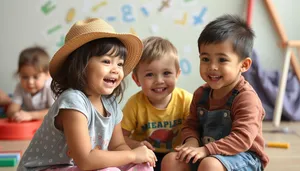 Happy family with children laughing and playing outdoors