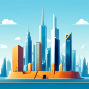 Vibrant Cityscape Artwork with Colorful Pencils