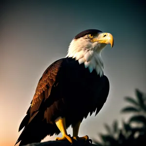 Majestic Bald Eagle in Flight with Piercing Eye