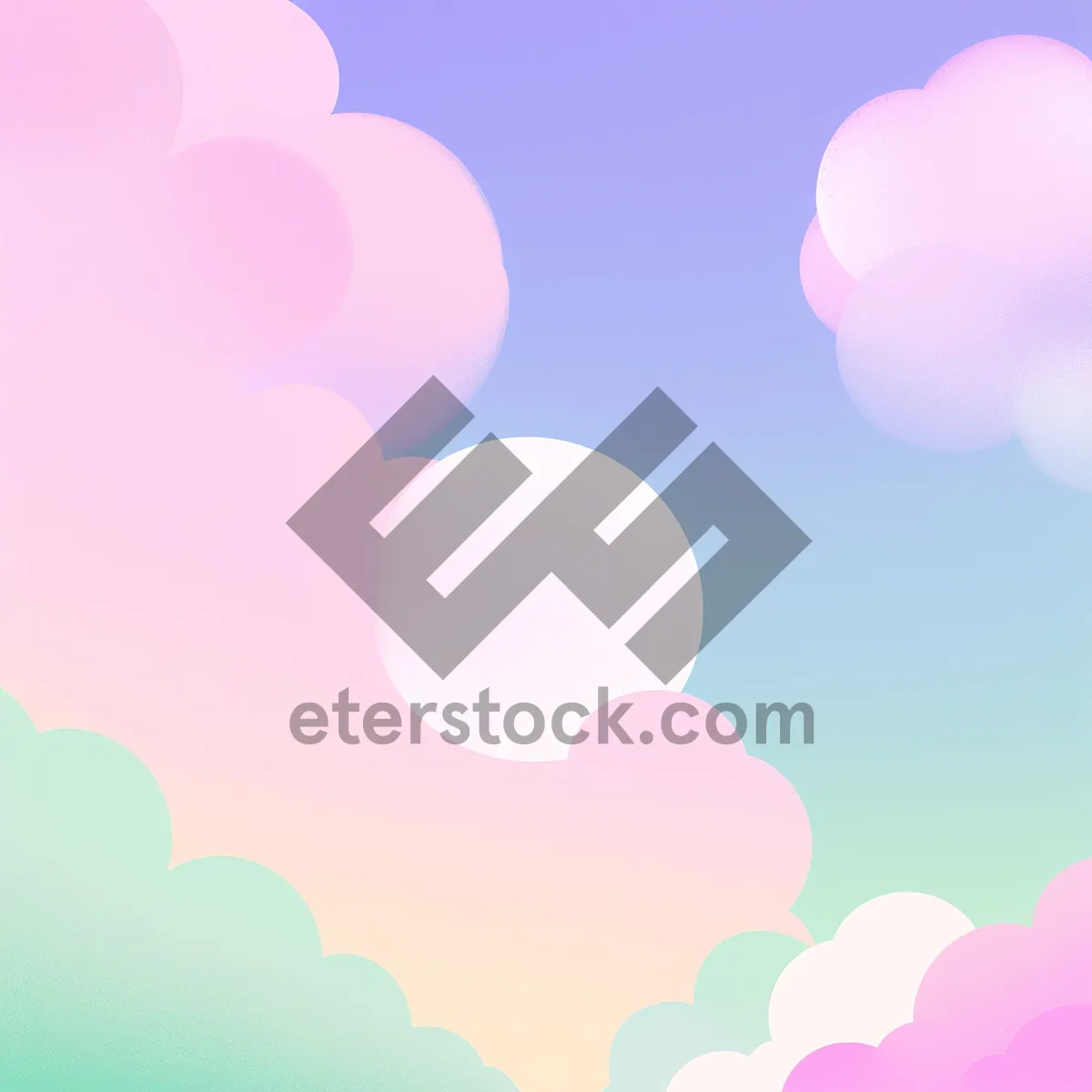 Picture of Abstract Cloud Icons Set: Stylish Graphic Symbols with a Shape Design