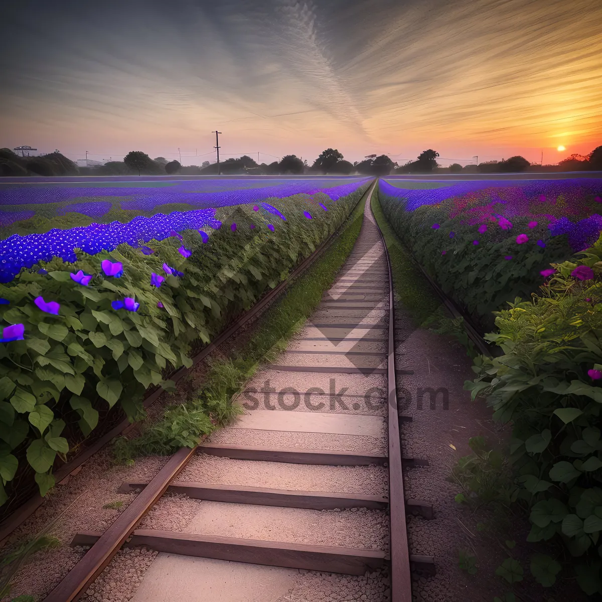 Picture of Serene countryside greenhouse amidst scenic landscape.