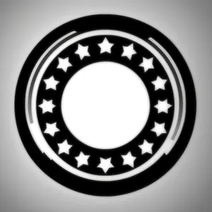 Black Gear Circle Icon - 3D Thrust Bearing Design