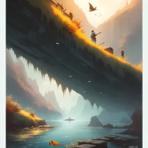Golden Horizon: Sunset over Tropical Beach