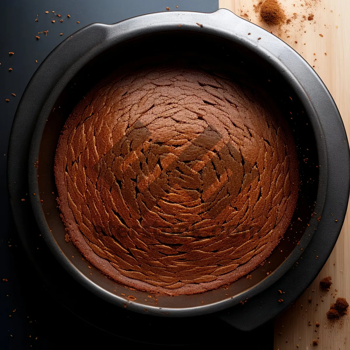 Picture of Fresh, delicious coffee in black mug on saucer