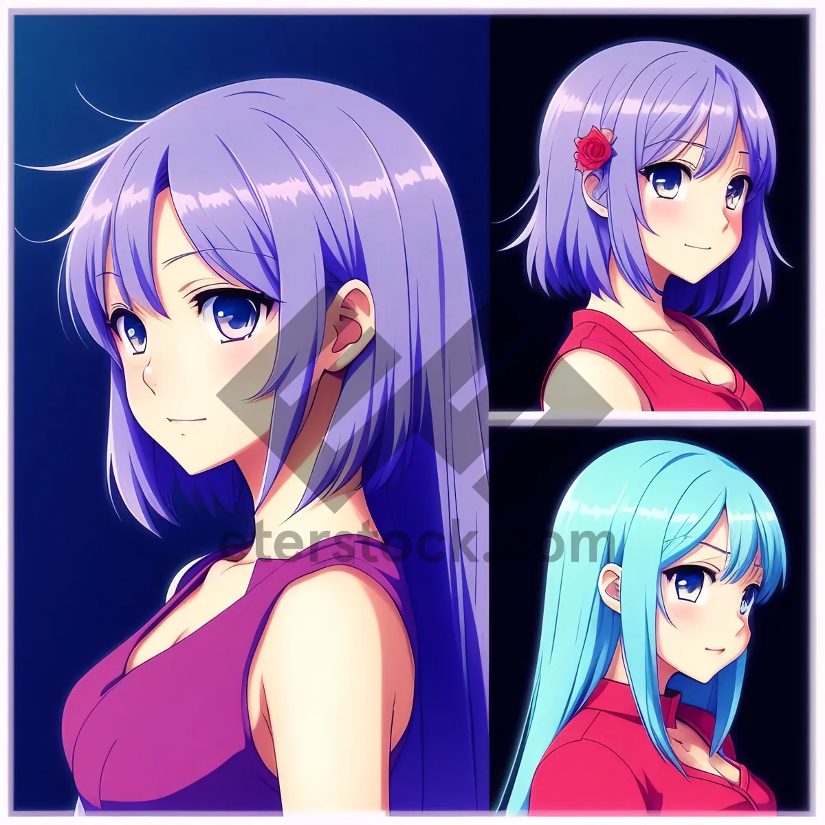 Picture of Moonlit Enchantress: Artistic Cartoon Charm