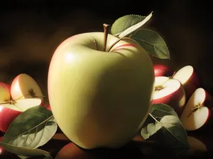 Fresh and Healthy Tomato and Apple Salad Closeup