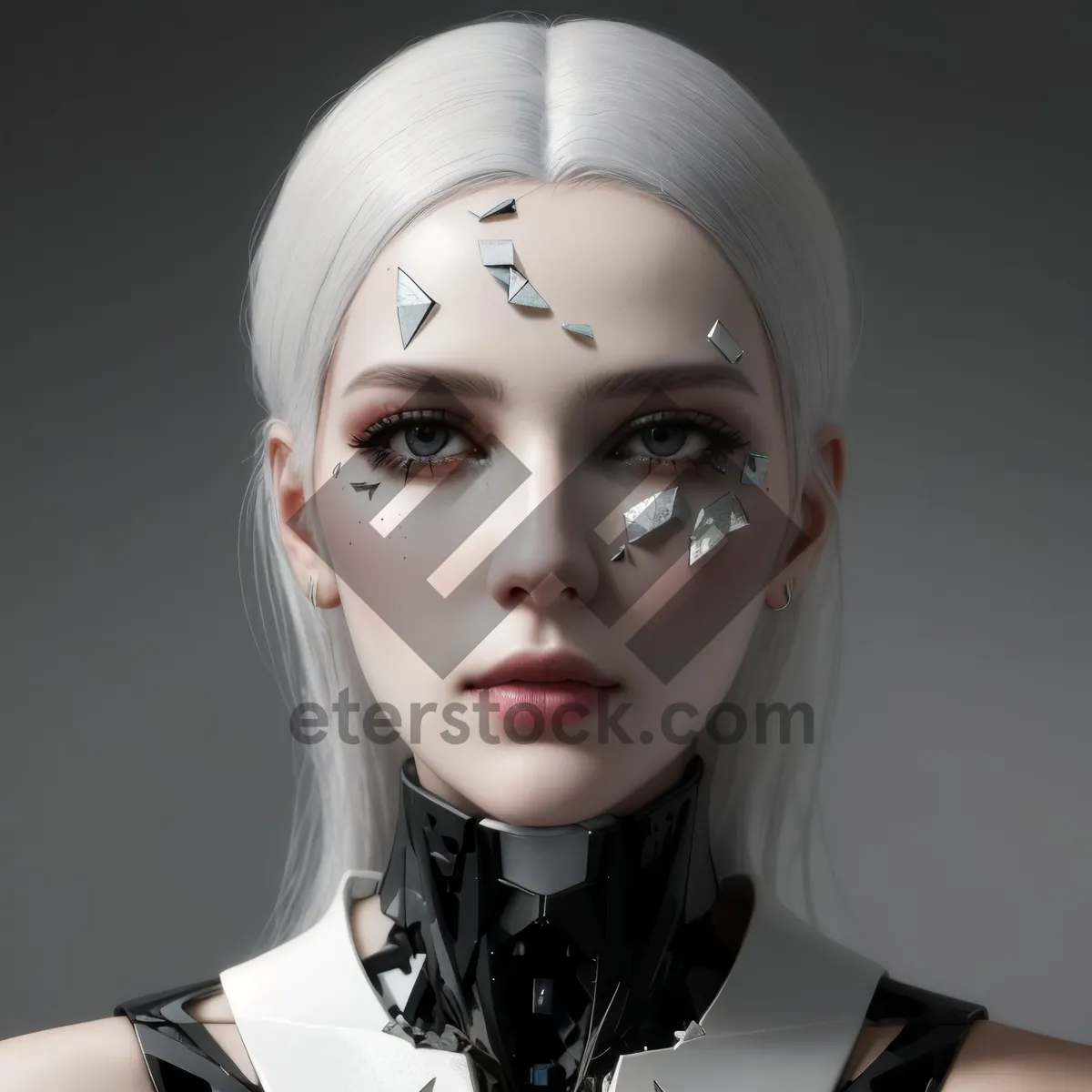 Picture of Beautiful fashion model with attractive makeup and close-up