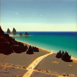 Golden Sunset Over Tropical Coastline
