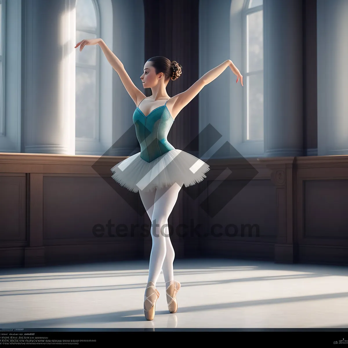 Picture of Elegant Ballet Lady Performing Graceful Dance Moves.