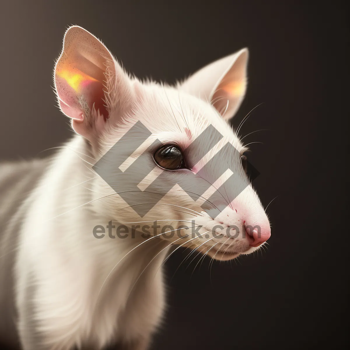 Picture of Curious Kitty with Fluffy White Fur