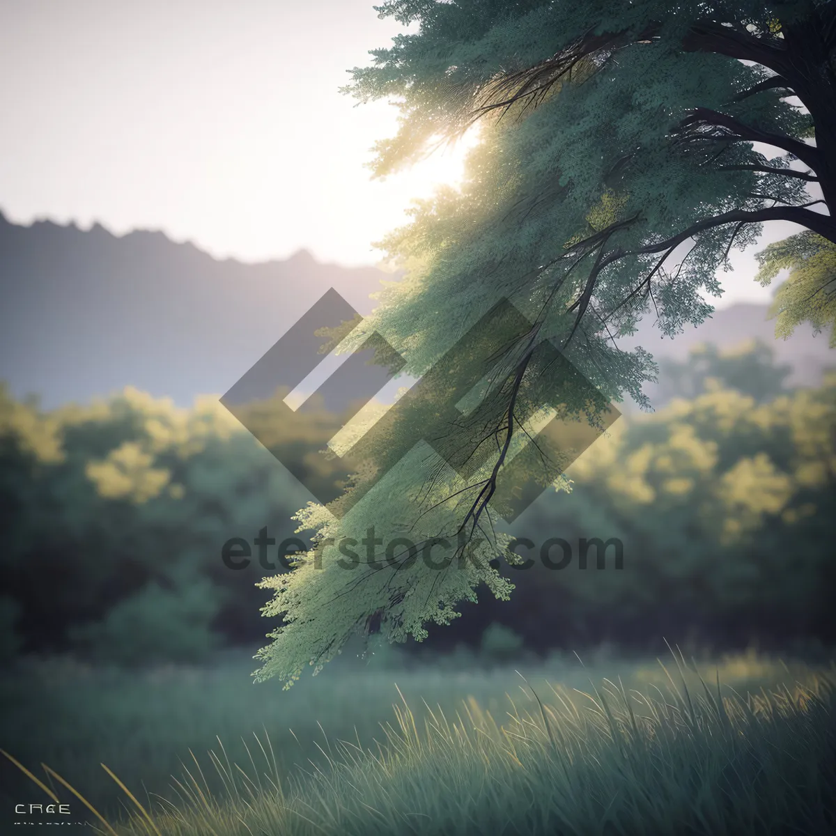 Picture of Serene Summer Sunset over Rural Landscape
