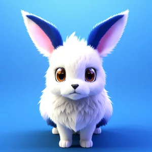 Fluffy Bunny with Adorable Ears: A Cute Studio Portrait