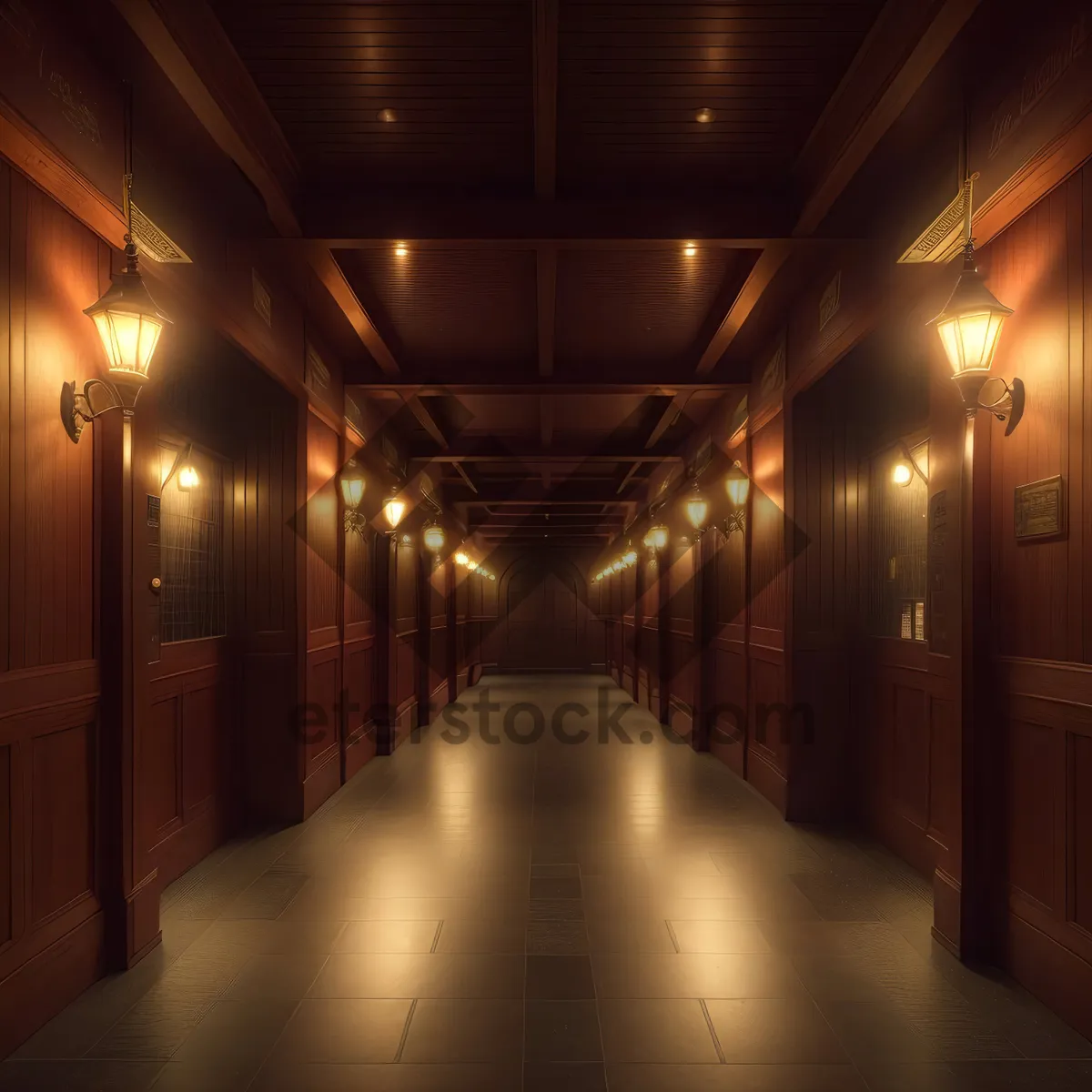 Picture of Vintage Cell Corridor in Historic Building