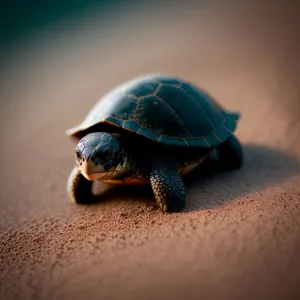 Slow and Steady: Majestic Loggerhead Turtle in Motion