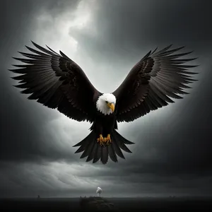 Graceful Flight: Majestic Bald Eagle Soaring in the Sky