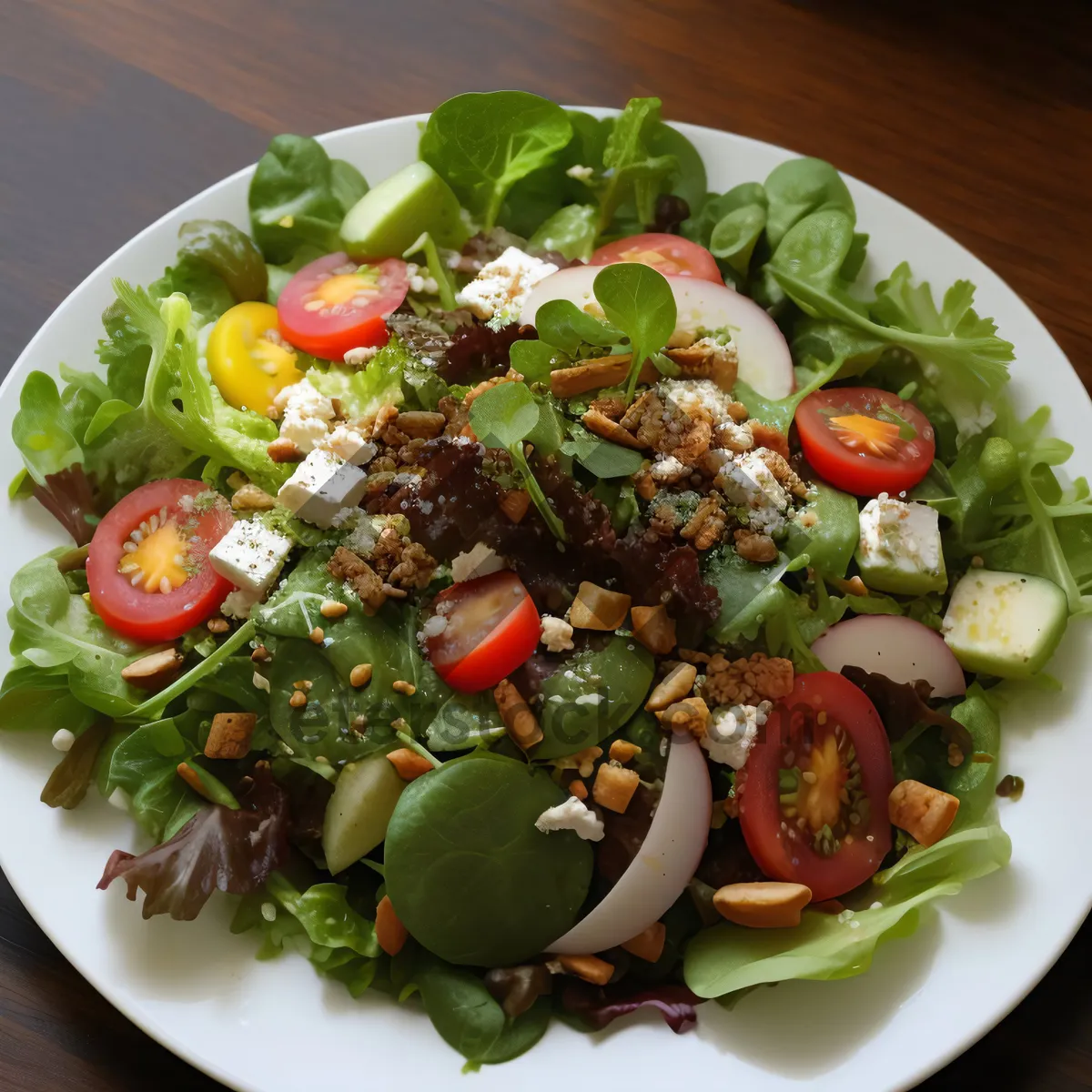 Picture of Delicious and Healthy Vegetable Salad with Olive Oil Dressing