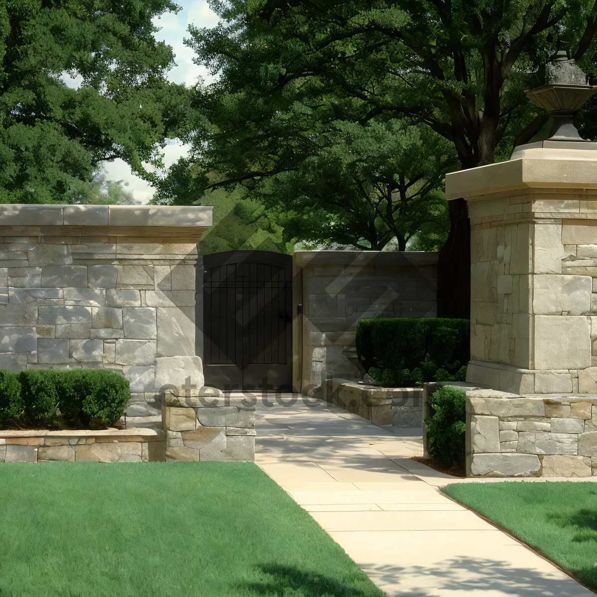 Picture of Ancient Stone Cemetery Wall - Historic Landmark Ruins