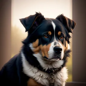 Purebred Border Collie Puppy in Studio Portrait