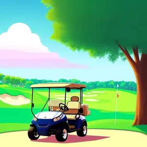 Golf Cart on the Green