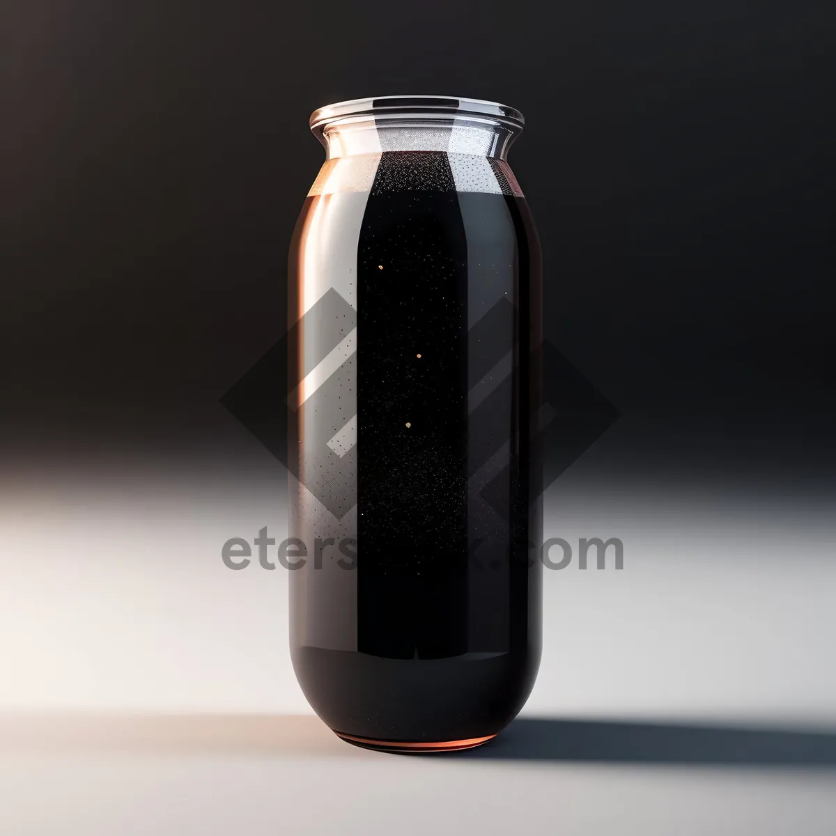 Picture of Transparent Glass Bottle with Label for Liquid Drink