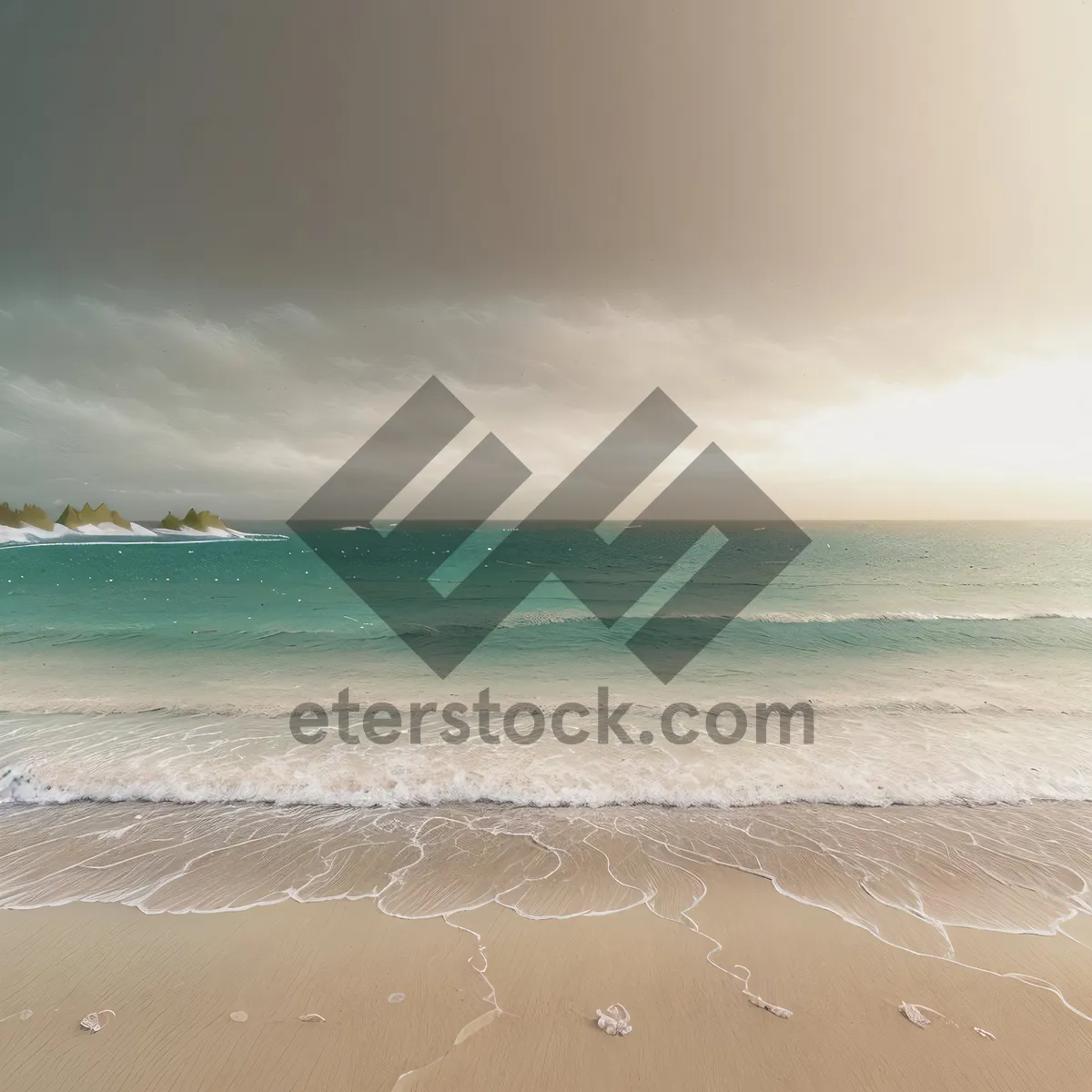 Picture of Paradise Coastline: Serene Waves caressing Sandy Beach