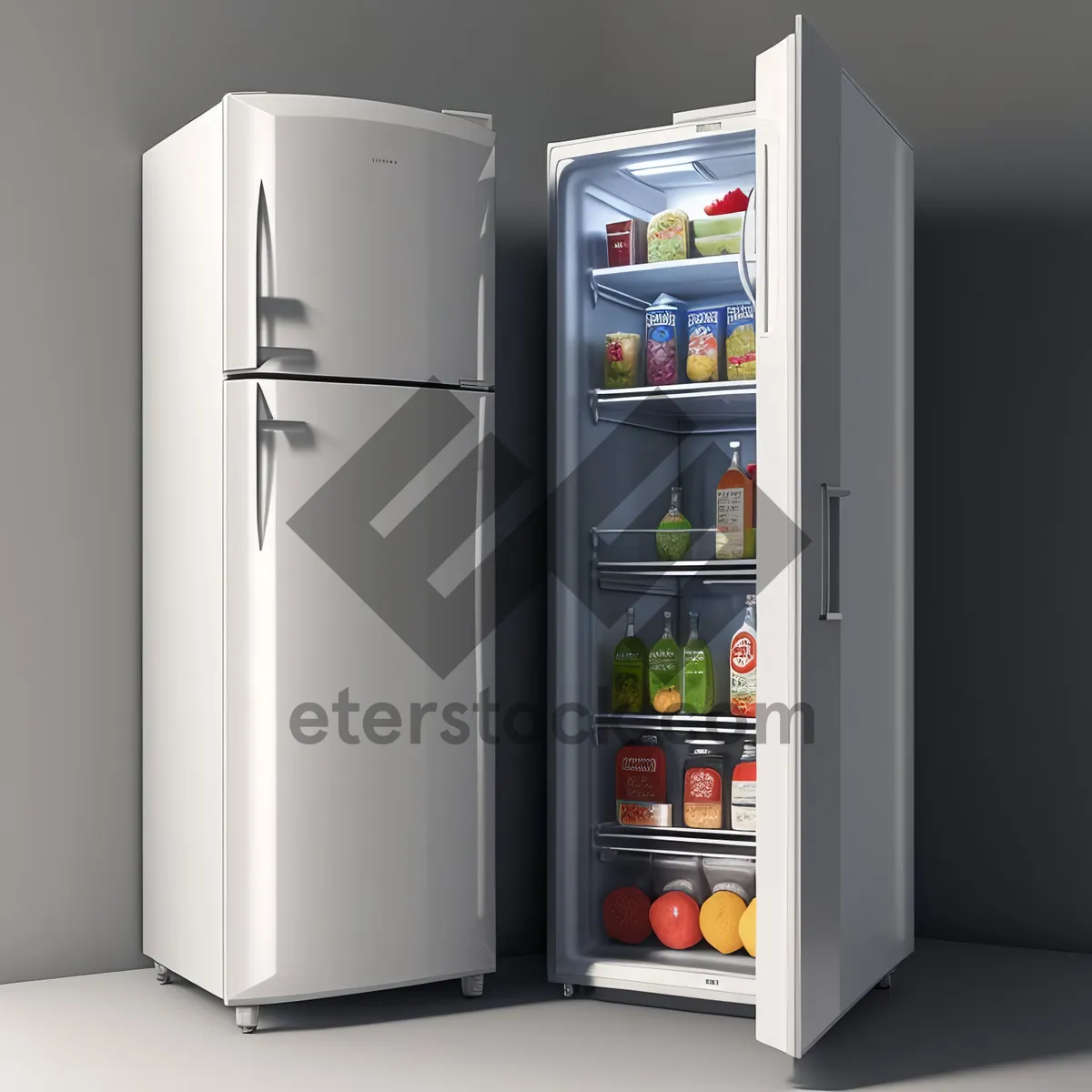 Picture of Modern Open Door Refrigerator - Home Appliance