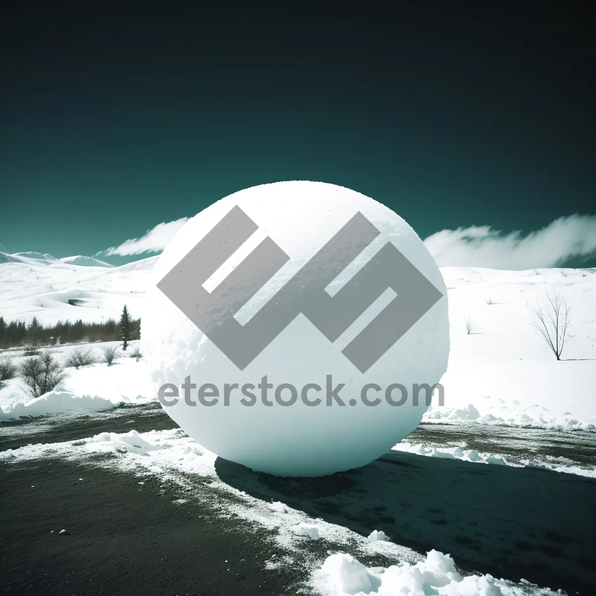Picture of Snowy Moon Globe in Bright Crystal Sky