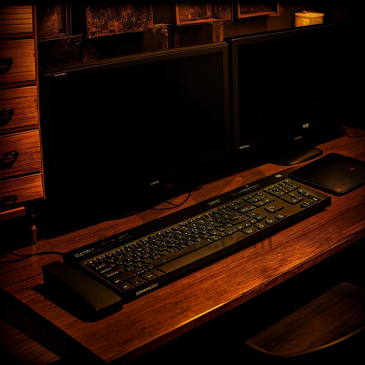 Picture of Digital Office Setup: Laptop, Monitor, Keyboard, and Desk