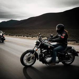 High-Speed Motorcycle Race on the Open Road