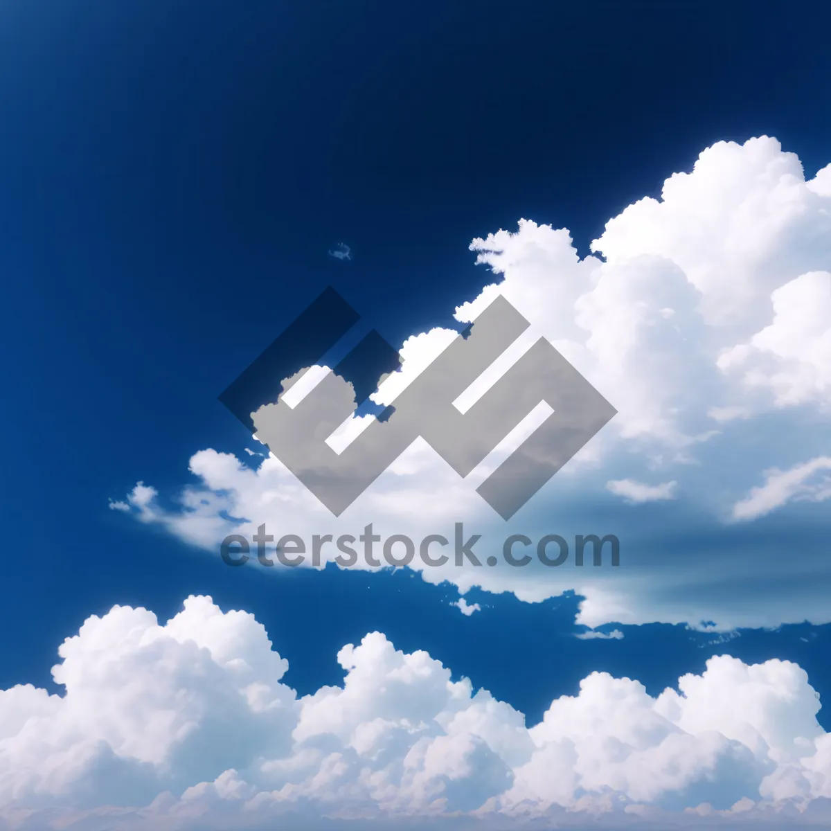 Picture of Vibrant Summer Sky with Fluffy Clouds