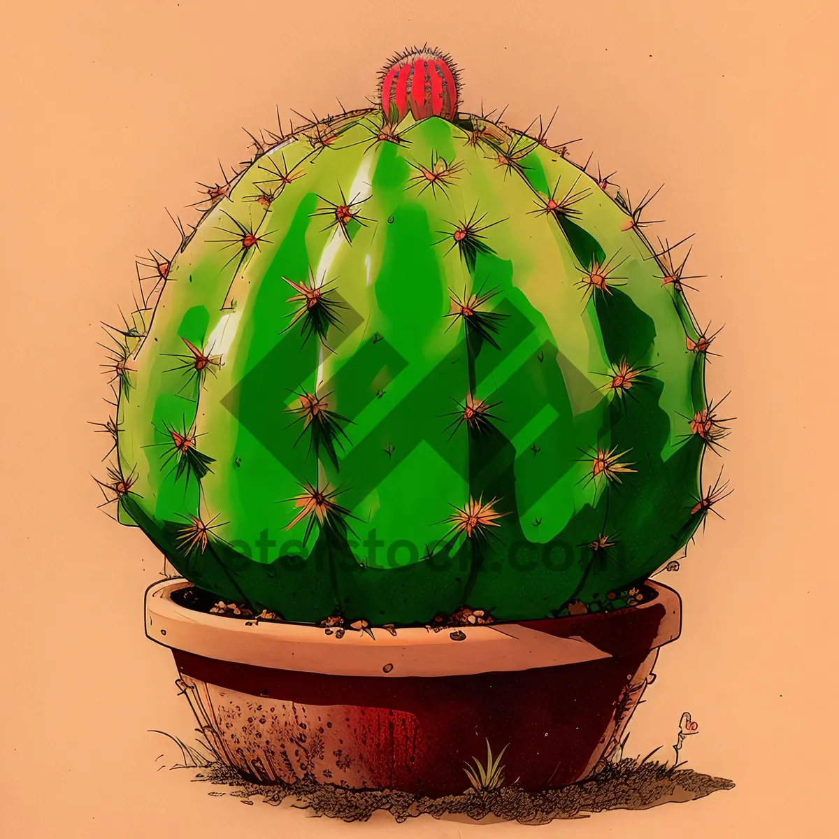 Picture of Festive Winter Cactus Plant Decoration