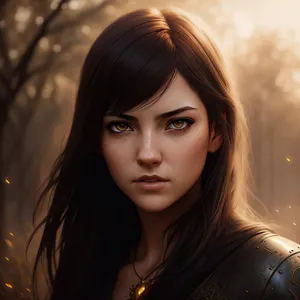 Smashing Beauty: Captivating Attractive Model with Lovely Brunette Locks