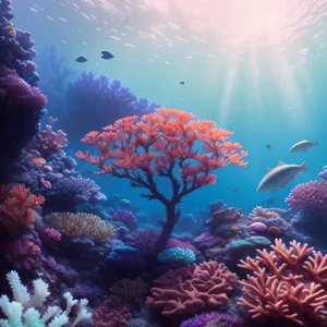 Vibrant Coral Reef Teeming with Marine Life