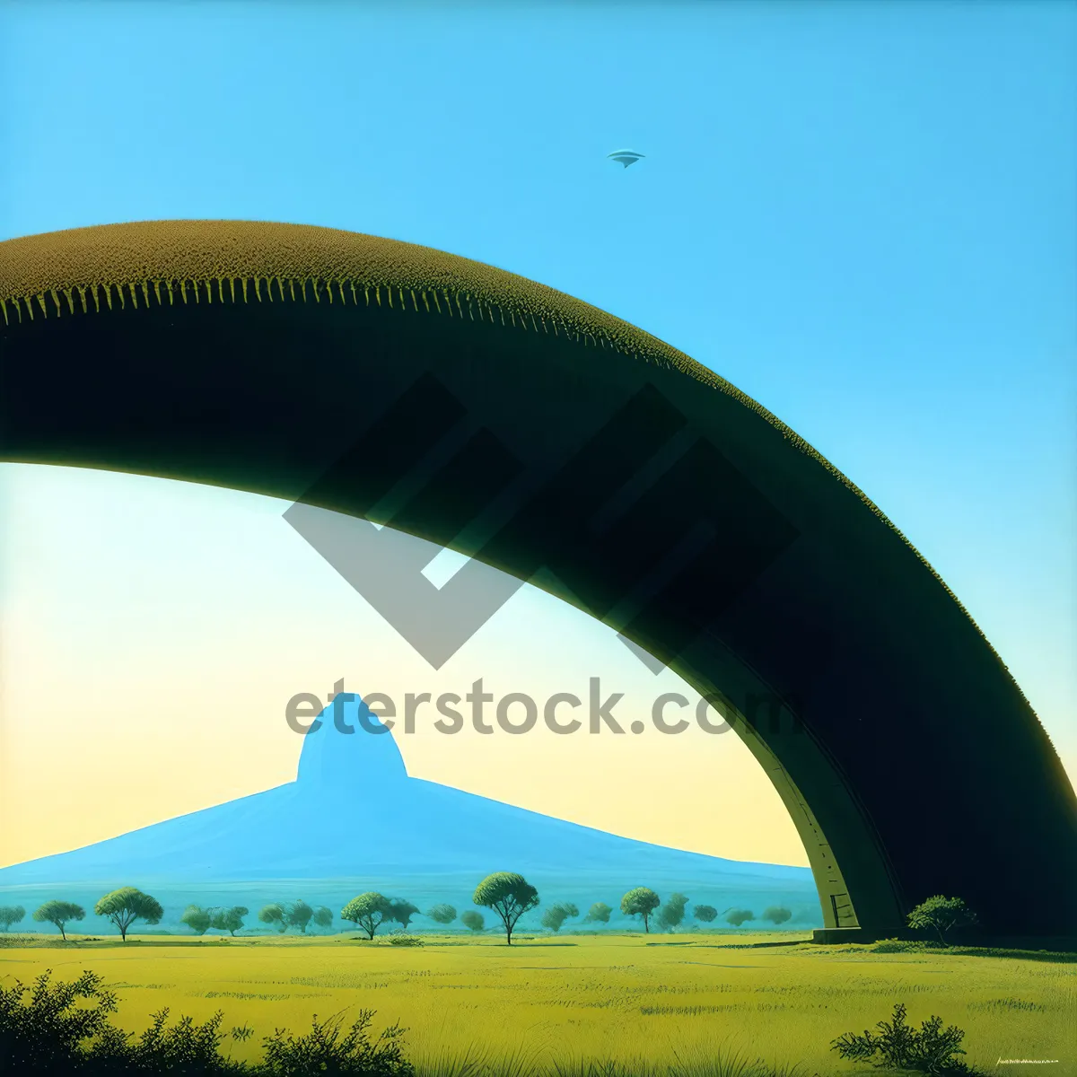 Picture of Vibrant Summer Sky Over Rural Meadow