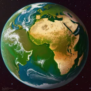 Global Space Sphere with Earth Map