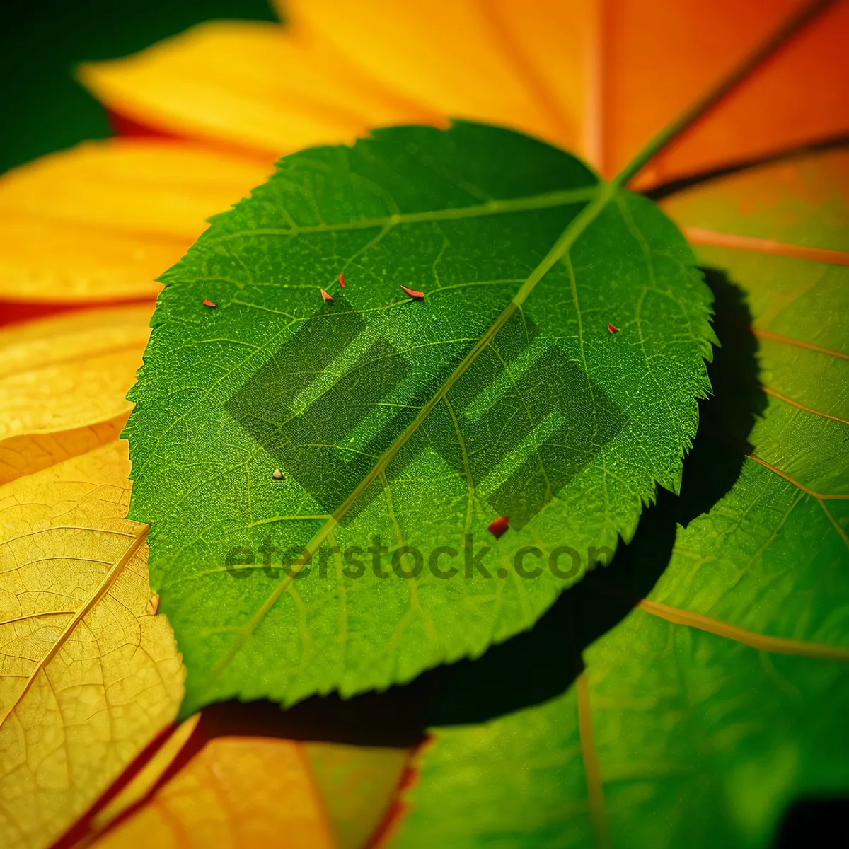 Picture of Vibrant Maple Leaf in Autumn Forest