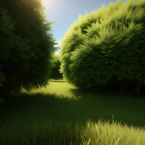 Serene Willow Field in Summer Countryside