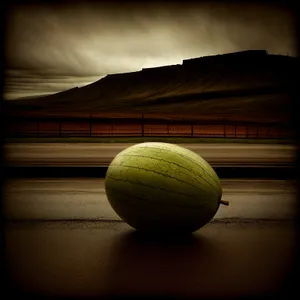 Vibrant Tennis Ball Surrounded by Juicy Watermelon Slices