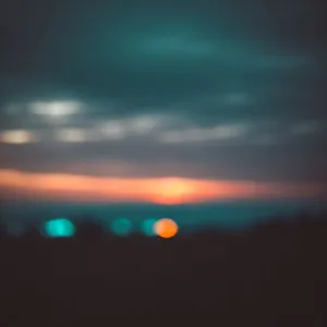 Sunset Horizon with Vibrant Orange Sky