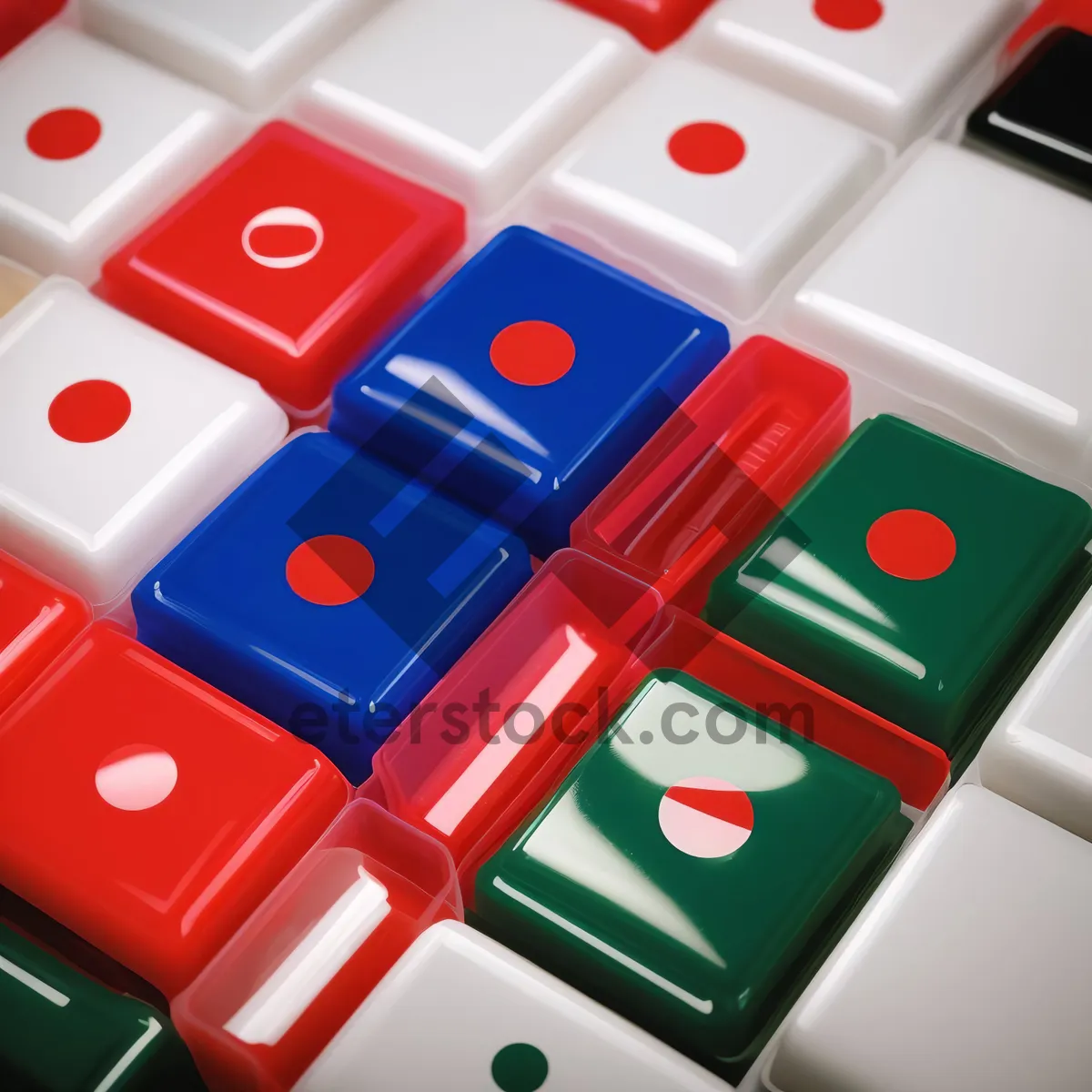 Picture of Bright shiny square buttons collection - web design icons