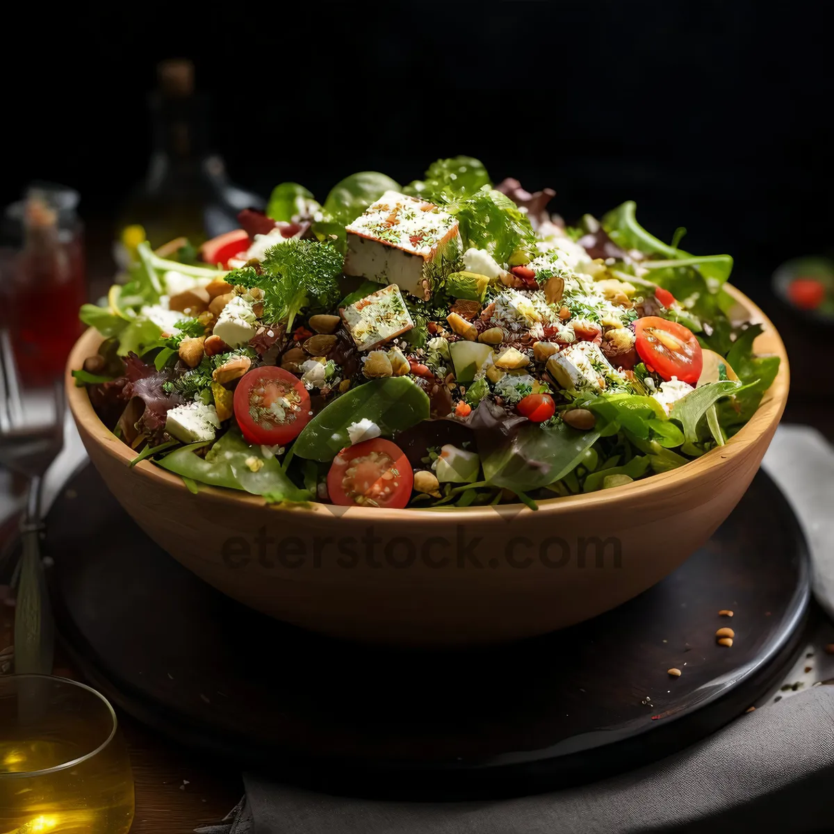 Picture of Fresh Vegetable Salad with Nutritious Berries and Olives