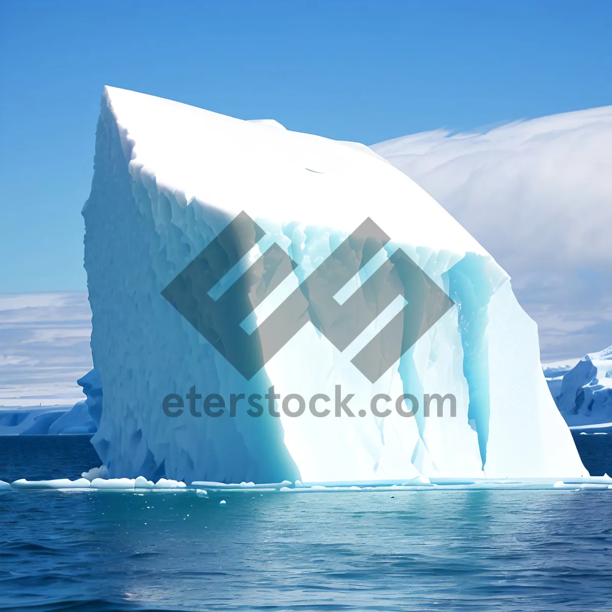 Picture of Serene Arctic Waters: Majestic Iceberg in Frozen Seas