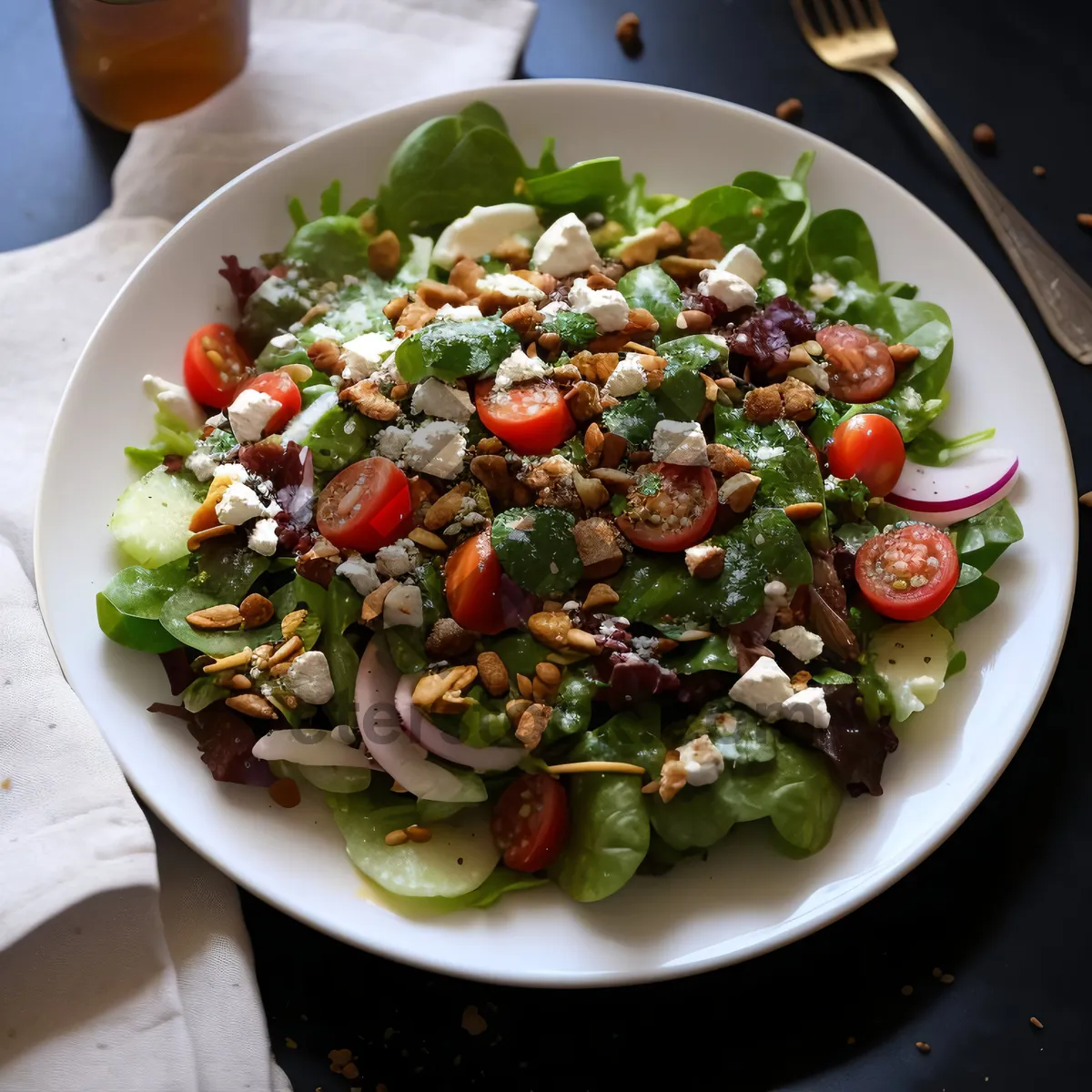 Picture of Fresh Grilled Chicken Salad with Vegetables and sauce