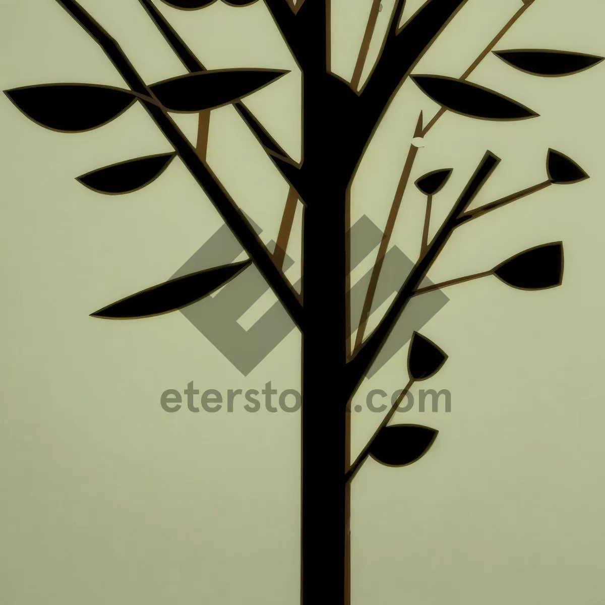 Picture of Silhouette Tree Lampshade Covering Floor Lamp