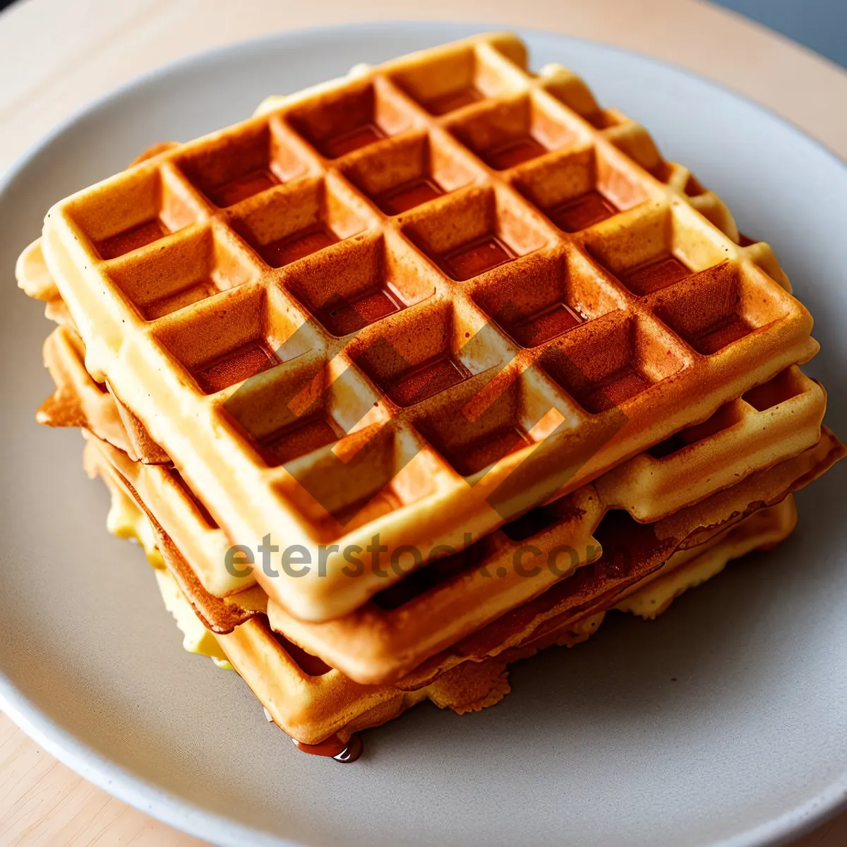 Picture of Delicious Waffle Iron Chocolate Dessert Plate