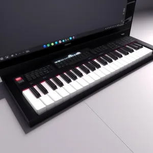 Synth Keyboard: Electronic Musical Instrument with Black Keys