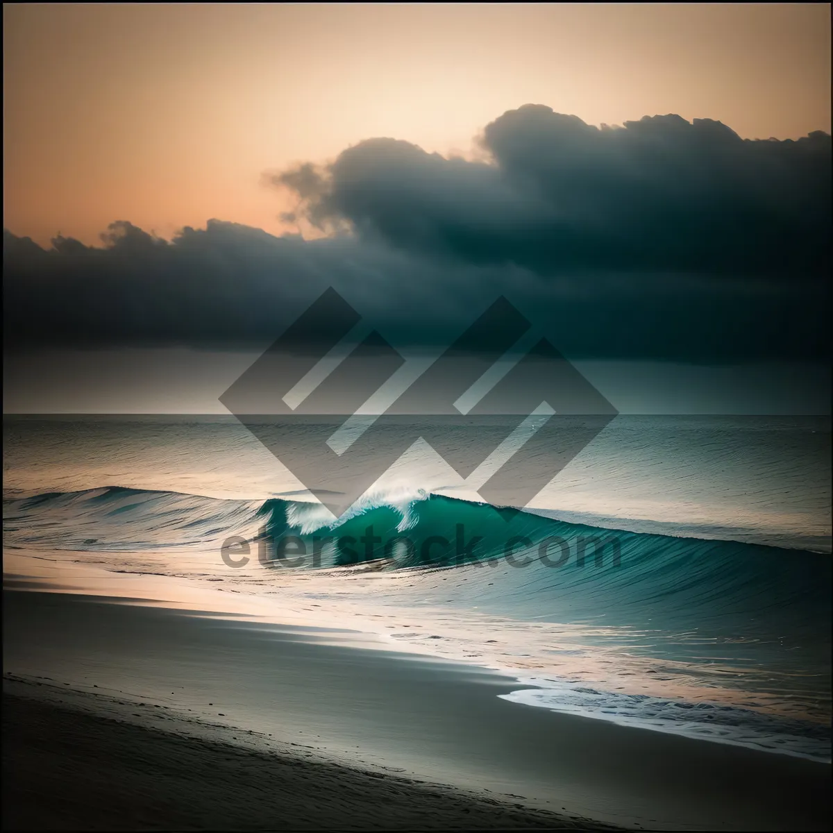 Picture of Serenity in the Sunset: Tranquil Beachscape with Kayak