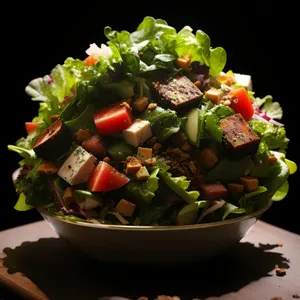 Fresh Healthy Vegetable Salad Plate Presentation.