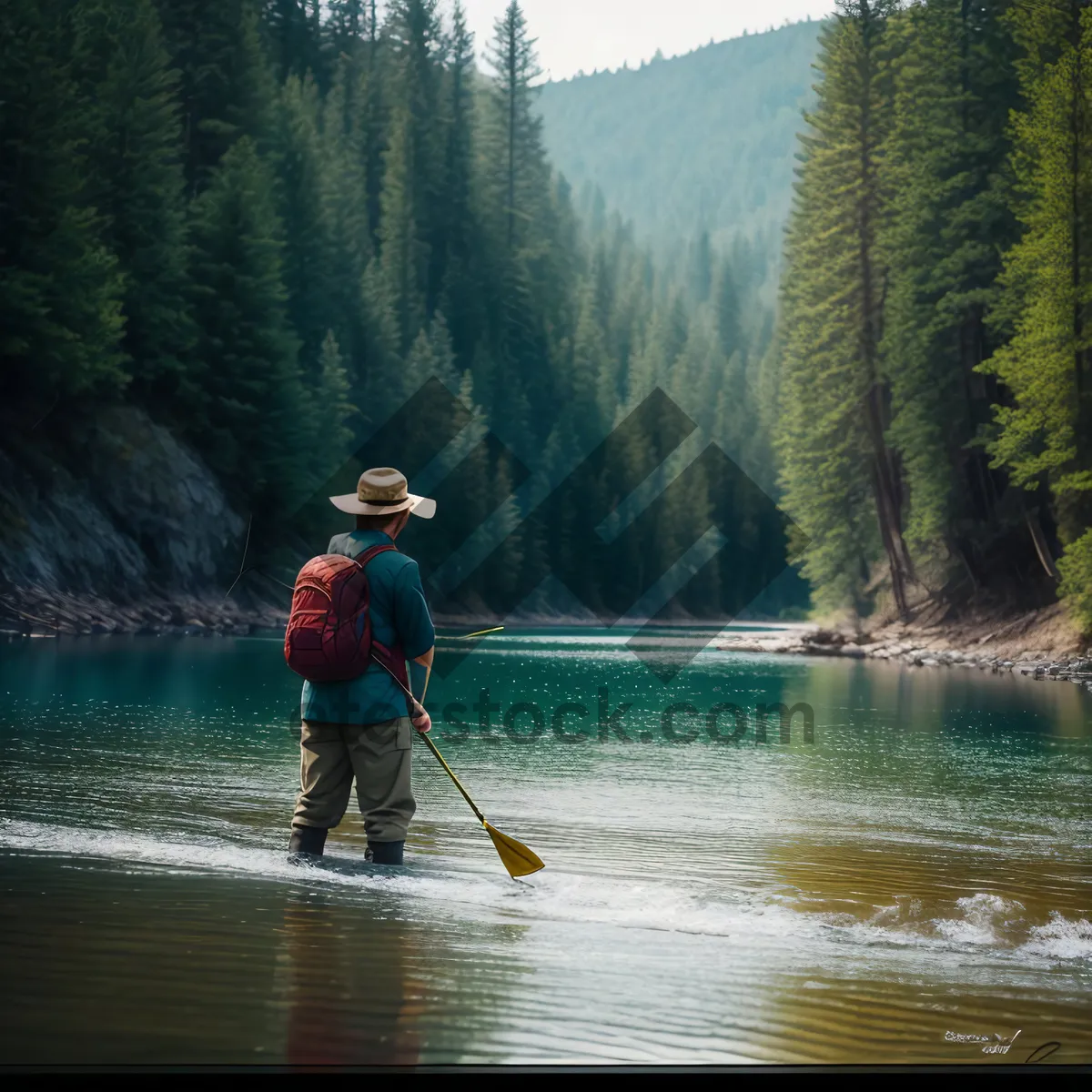 Picture of Summer Angler's Paddle on Rippling Waters