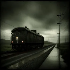 Vintage train passing through historic railway station